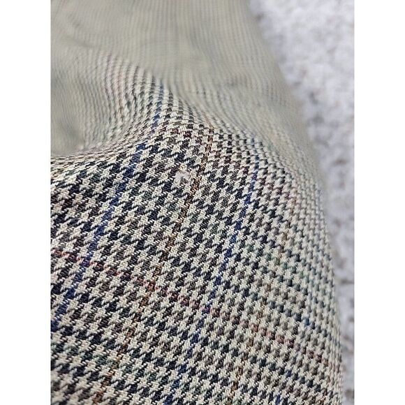 LAUREN Ralph Lauren Blazer Mens 42R Brown Houndstooth 100% Wool Sport Coat FLAW - Picture 6 of 9